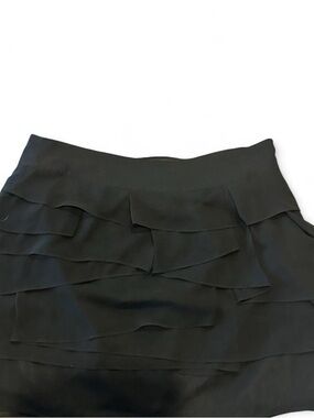 Apostrophe Black Ruffle Tiered Mini Skirt